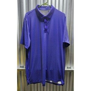 Graham Luxe Polkadots Short Sleeve Stretch Men's Golf Polo Purple Size XL